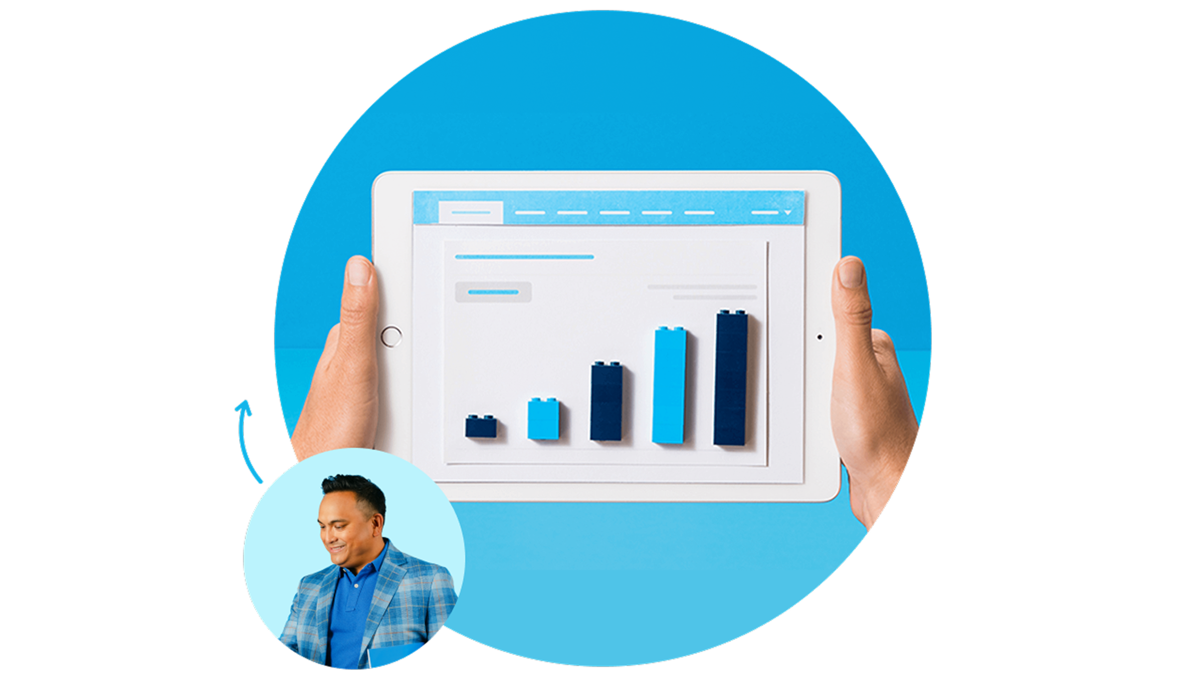A financial advisor inspecting financial projections using the Xero app.